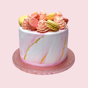 Pink & Gold Marble Cake